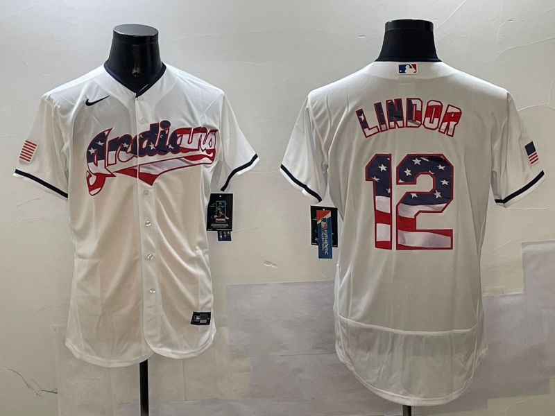 Men Cleveland Indians #12 Lindor White Fashion Elite 2025 Nike MLB Jersey style 1->cleveland indians->MLB Jersey